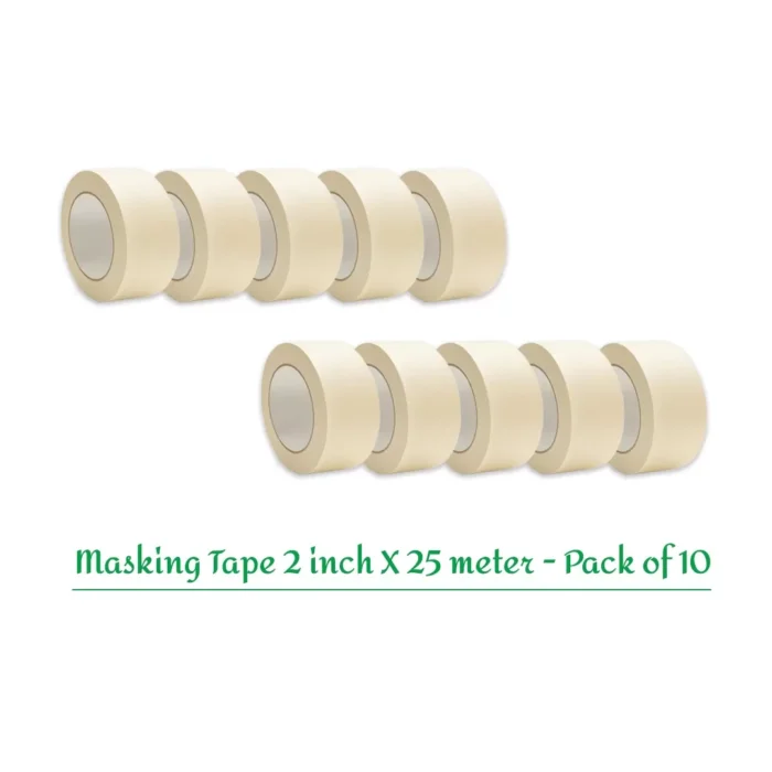 Adhesive Masking Tape 48mm, 2 Inch X 25 Meter – Pack of 10