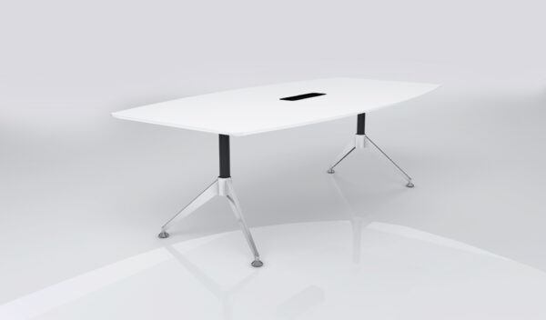 Swadeshi Bharat  8 Feet Meeting Table in White Laminate