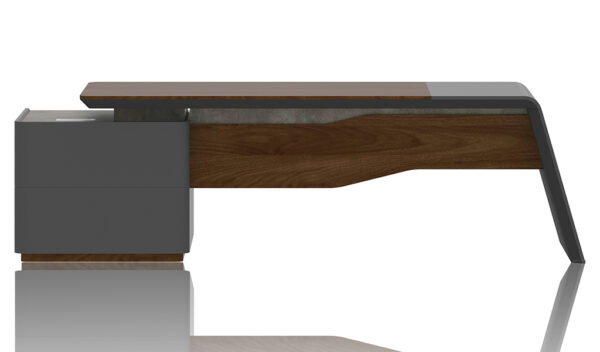 Swadeshi Bharat  8.5 Feet Office Desk In Walnut Laminate