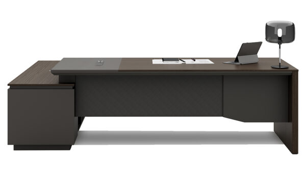 Swadeshi Bharat  8.5 Ft. Office Desk In Asti Walnut & Advanced Gray