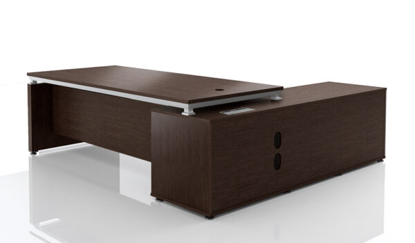 Swadeshi Bharat  8 Feet Office Table In Dark Oak Veneer