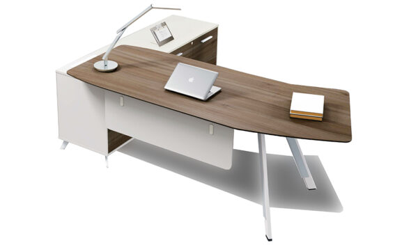 Swadeshi Bharat  7 Feet Office Desk With Ergonomic Curved Top