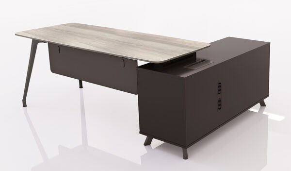 Swadeshi Bharat  6.5 Feet Office Desk In Gray Oak Finish
