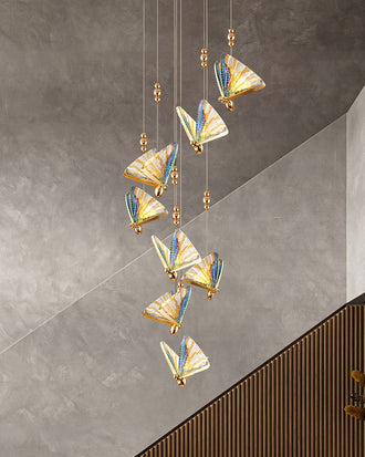 Butterfly Glass Pendant Light - Set of 8