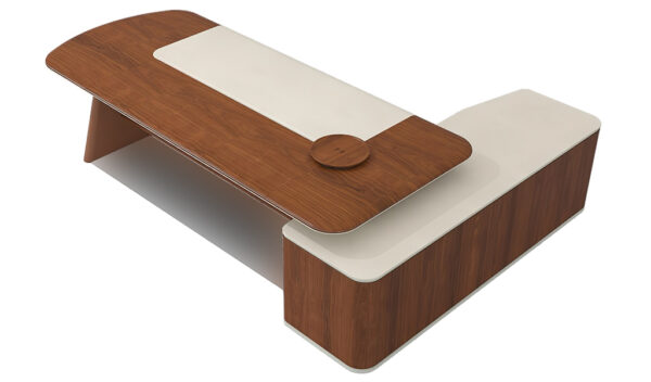 Swadeshi Bharat  9 Feet Italian Series Office Desk In Walnut Veneer
