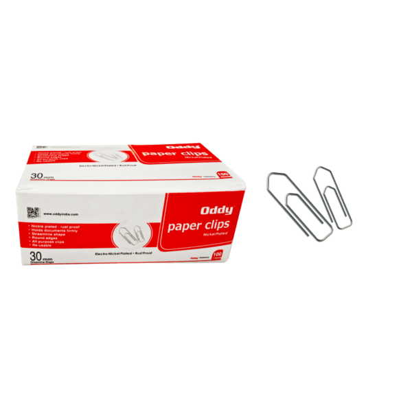Oddy Paper Clips Streamlined Nickel Plated Rust Proof – PC – 30mm