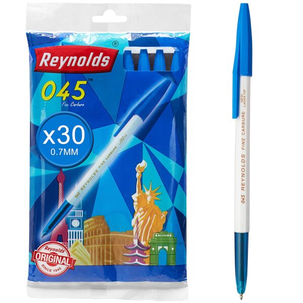 Reynolds 0.45 Ball Point Smooth Writing Pen Blue Pack Of 10