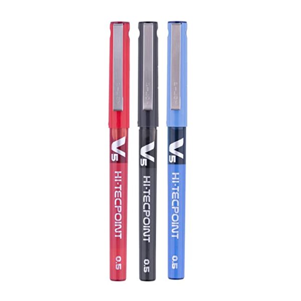 Pilot V5 Pilot V5 Liquid Ink Roller Ball Pen Combo (1Black+1Blue+1Red)