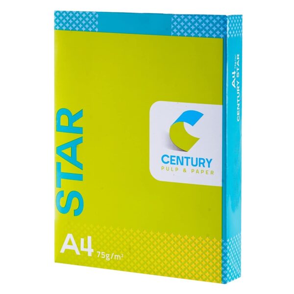 CENTURY Star A4 Copier Ream 75 GSM 500 Sheets 1 Ream