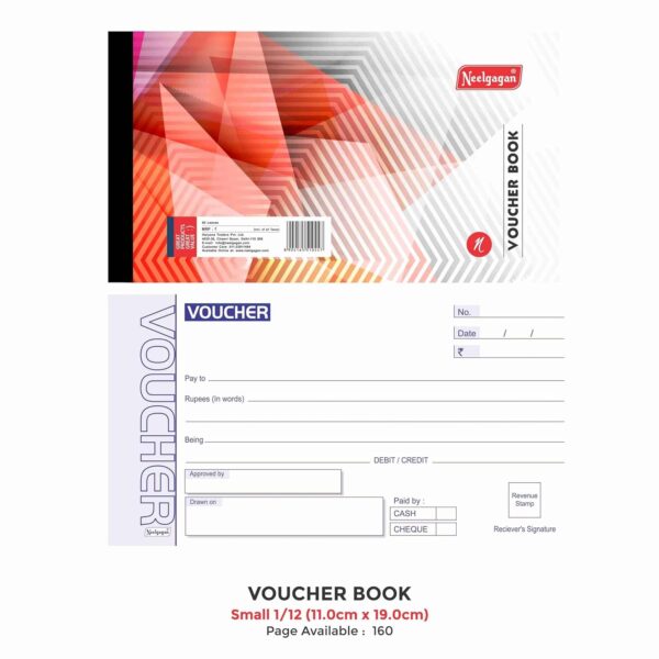 NEELGAGAN BIG Voucher Book, 160 Pages Debit/Credit Memo Petty Cash Voucher Book 160 Pages (PACK OF 3)