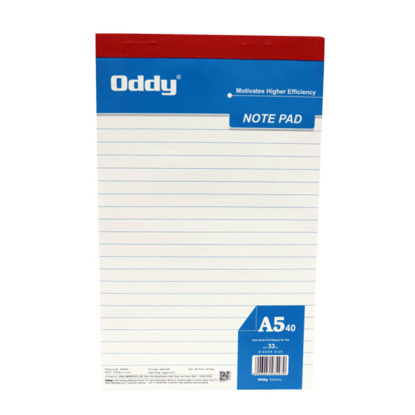Oddy Premium Writing Paper Pads -WPA540 (PACK OF 5)