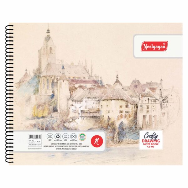NEELGAGAN  Crafty Drawing Book CS 01 (21.5cm X 26.5cm) Spiral Bound (Suitable For Drawing & Sketching) 36 Pages Small (PACK OF 2)